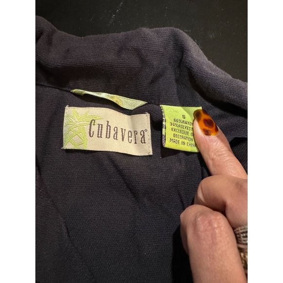 CUBAVERA BLACK AND WHITE BUTTON DOWN SHORT SIZE SMALL | W1 - Picture 4 of 5